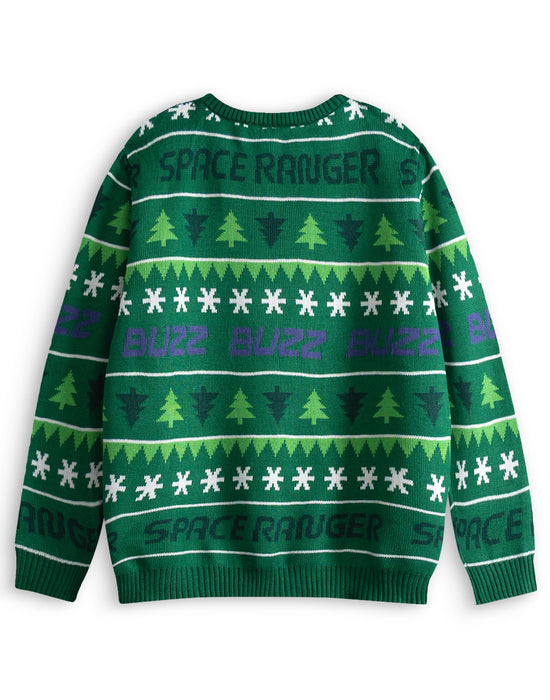 Disney Toy Story Buzz Boys Green Christmas Jumper