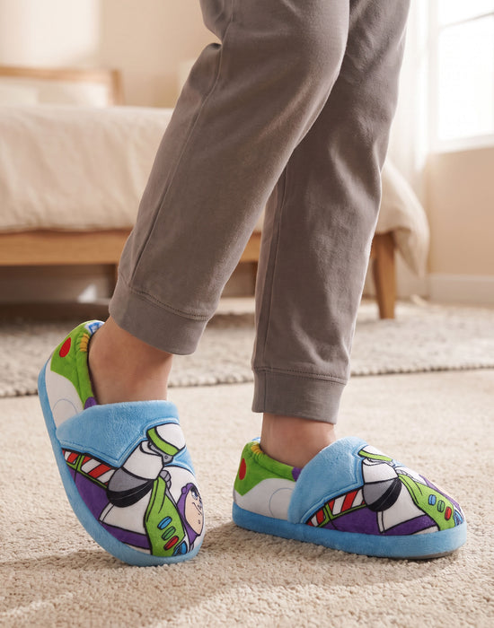 Disney Toy Story Buzz Lightyear Boys Multicoloured Slip On Loafer Slippers