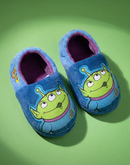 Disney Toy Story Aliens Boys Blue Slip On Loafer Slippers