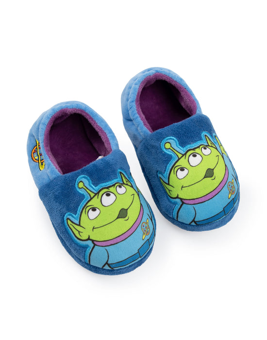 Disney Toy Story Aliens Boys Blue Slip On Loafer Slippers