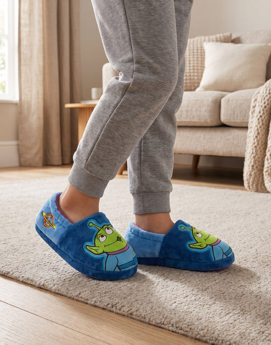 Disney Toy Story Aliens Boys Blue Slip On Loafer Slippers