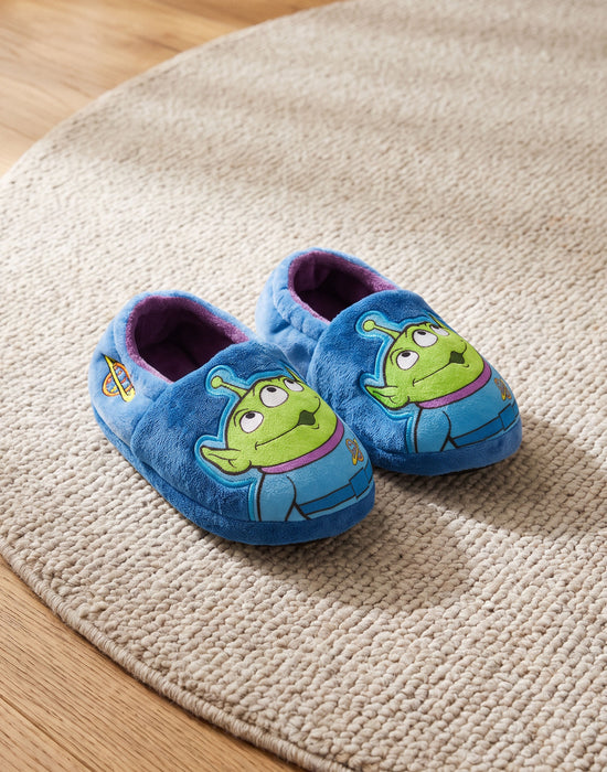 Disney Toy Story Aliens Boys Blue Slip On Loafer Slippers