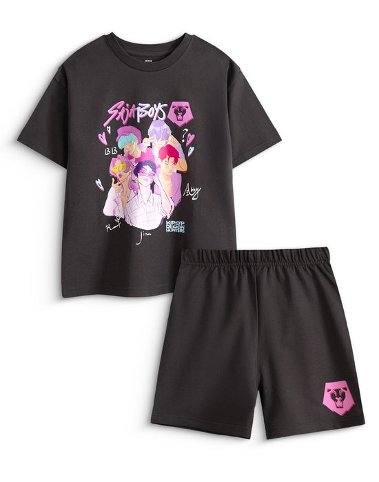 KPop Demon Hunters Saja Boys Boys Multicoloured T-Shirt and Shorts Set