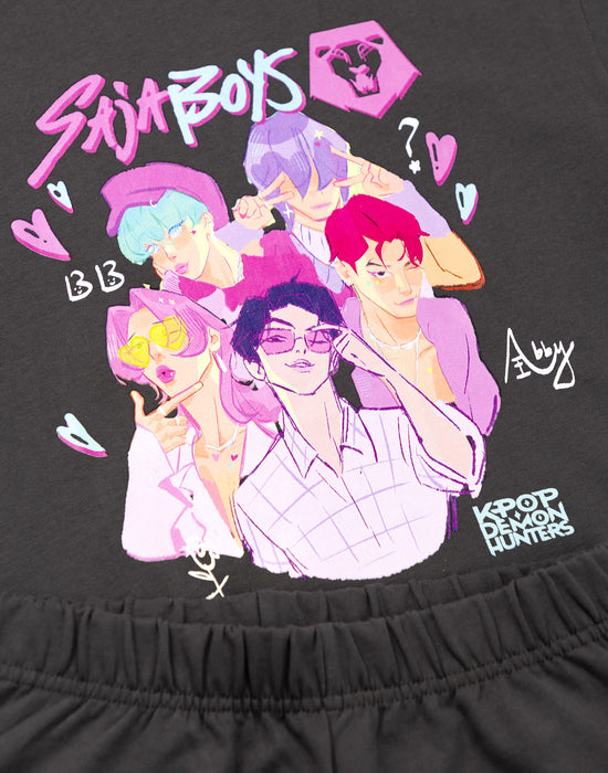 KPop Demon Hunters Saja Boys Boys Multicoloured T-Shirt and Shorts Set