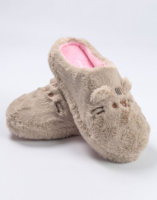 Pusheen Character Girls Beige Mule Slippers