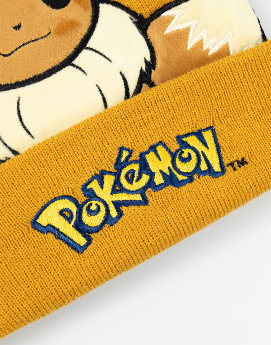 Pokemon Eevee Unisex Kids Brown Beanie Hat