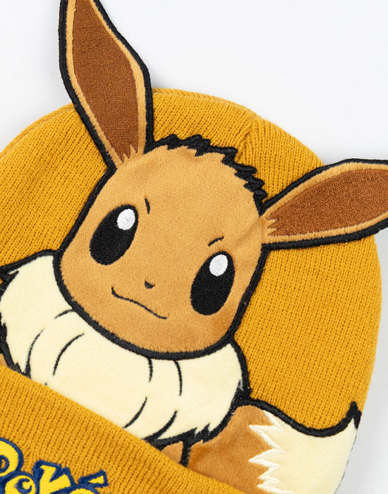 Pokemon Eevee Unisex Kids Brown Beanie Hat