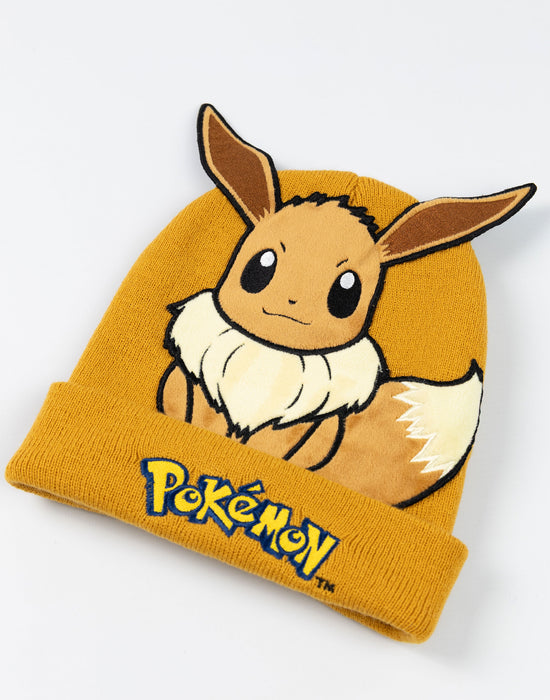 Pokemon Eevee Unisex Kids Brown Beanie Hat