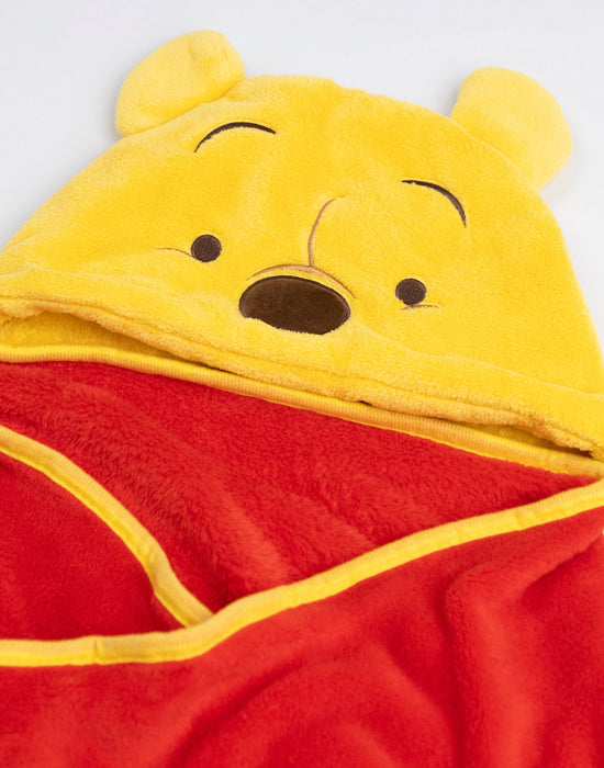 Disney Winnie The Pooh Unisex Kids Red Hooded Blanket