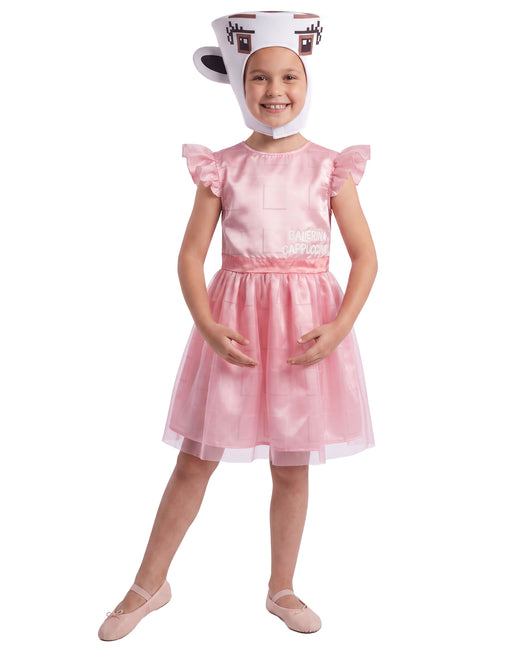 Steal a Brainrot Ballerina Cappucina Girls Pink 2 Piece Costume