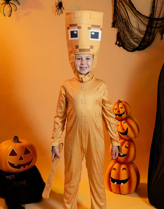 Steal a Brainrot Tung Tung Boys Brown 3 Piece Costume