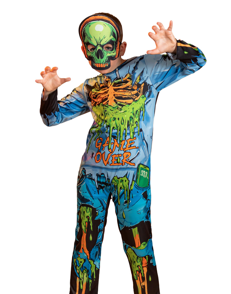 Show Me The Merch Gaming Zombie Unisex Kids Multicoloured 2 Piece Costume