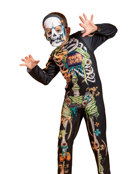 Show Me The Merch Skeleton Unisex Kids Multicoloured 2 Piece Costume