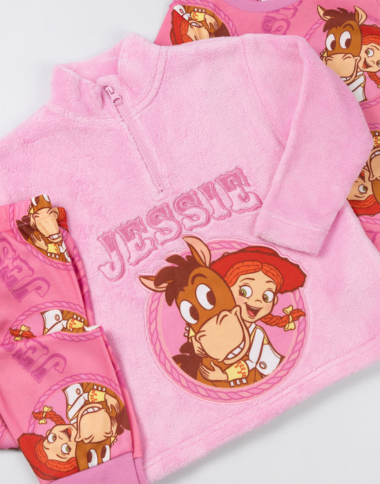 Disney Toy Story Jessie Girls Pink Multi-Pack of 3 Long Sleeve Long Leg Pyjama Set