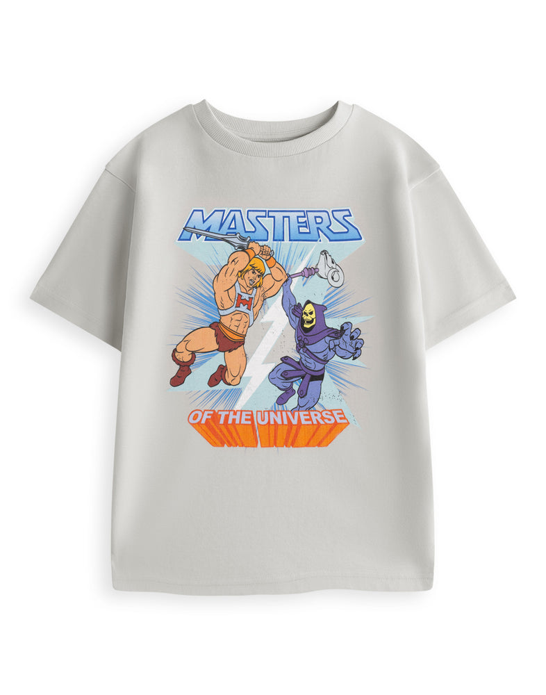 Masters of the Universe Lightning Unisex Kids Grey Short Sleeved T-Shirt