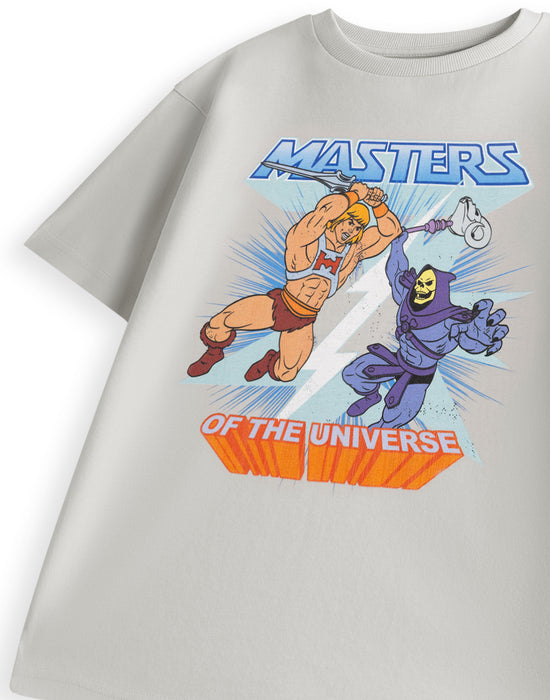 Masters of the Universe Lightning Unisex Kids Grey Short Sleeved T-Shirt