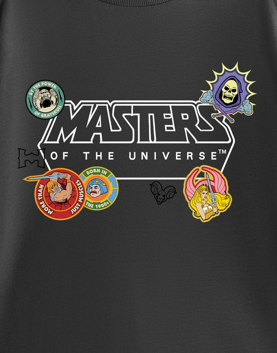 Masters of the Universe Sticker Print Unisex Kids Grey Short Sleeved T-Shirt