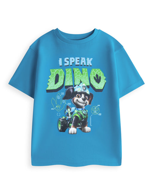 Paw Patrol I Speak Dino Unisex Kids Blue Short Sleeved T-Shirt