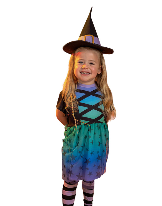 Show Me The Merch Witch Girls Multicoloured 3 Piece Costume