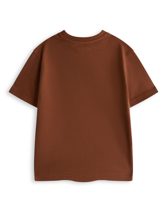 Peanuts Records Snoopy Unisex Kids Brown Short Sleeved T-Shirt