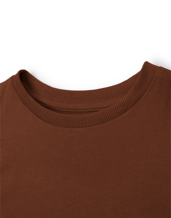 Peanuts Records Snoopy Unisex Kids Brown Short Sleeved T-Shirt