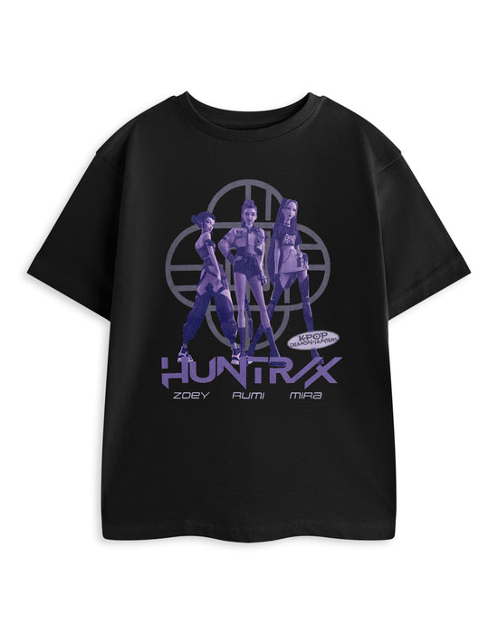 KPop Demon Hunters Names Unisex Kids Black Short Sleeved T-Shirt
