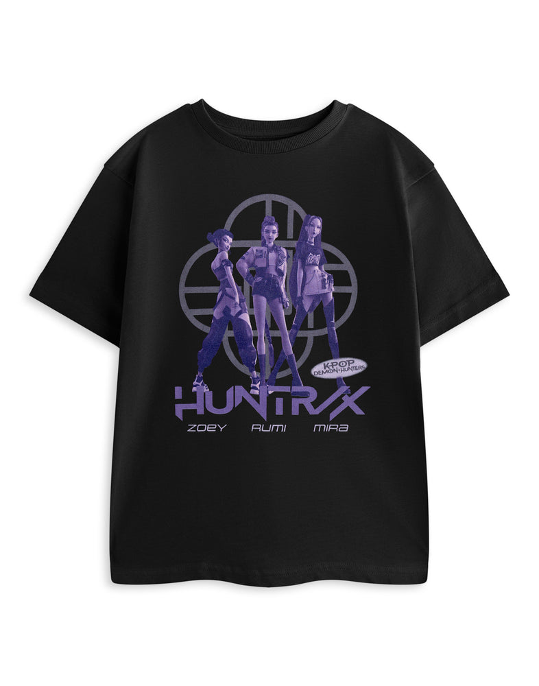 KPop Demon Hunters Names Unisex Kids Black Short Sleeved T-Shirt