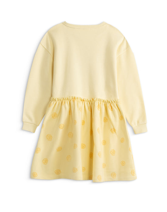 Disney Beauty And The Beast Belle Face Character Girls Yellow Sweatshirt Dress