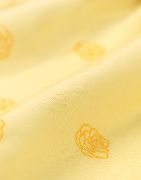 Disney Beauty And The Beast Belle Face Character Girls Yellow Sweatshirt Dress