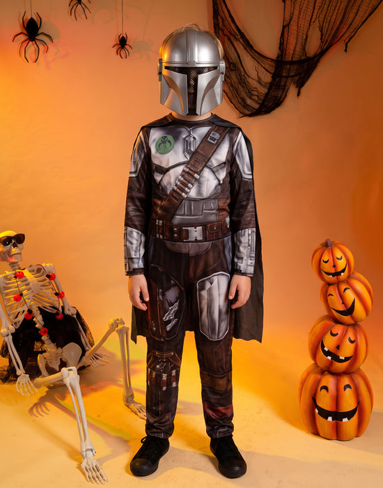 Star Wars Mandalorian Unisex Kids Black 2 Piece Costume