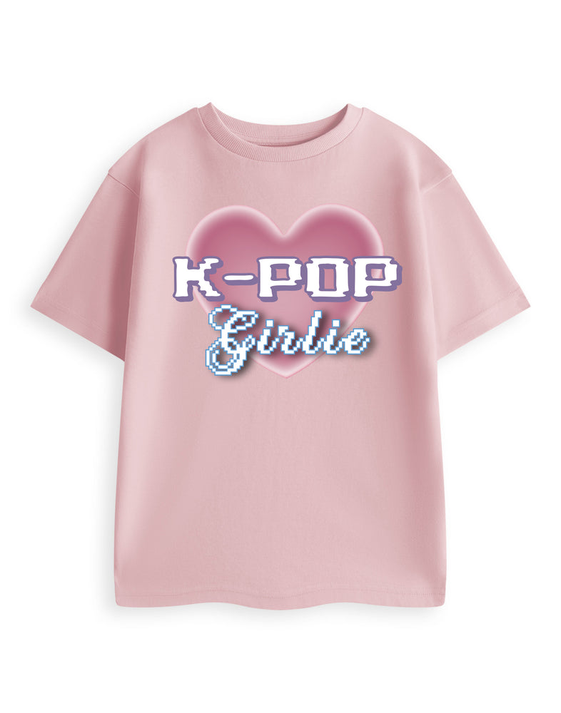 Kpop Girlie Girls Pink Short Sleeved T-Shirt