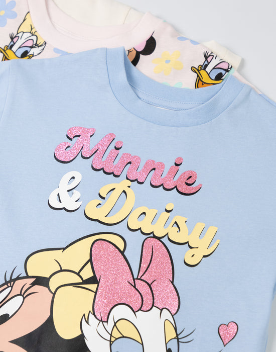 Disney Minnie Mouse Girls Multicoloured Multi-Pack of 3 Short-Sleeved T-Shirts