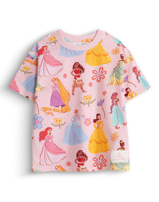 Disney Princess Girls Multicoloured Short Sleeved T-Shirt