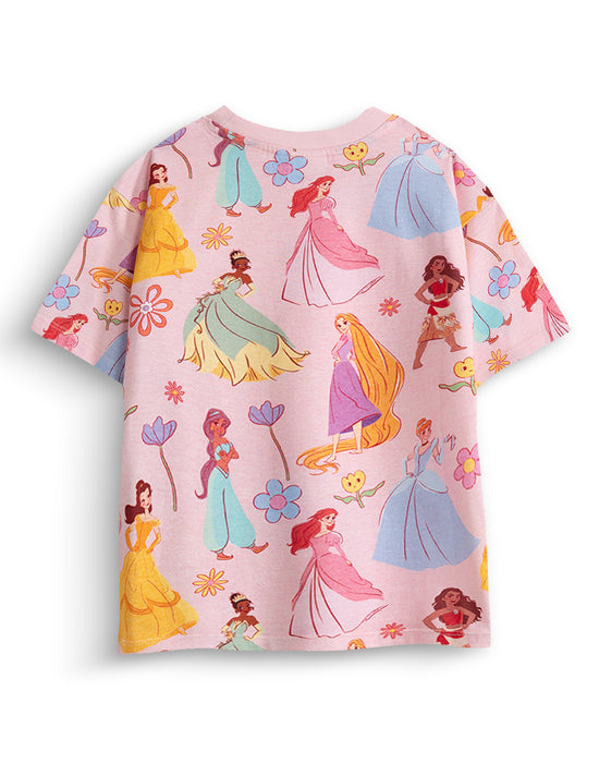 Disney Princess Girls Multicoloured Short Sleeved T-Shirt