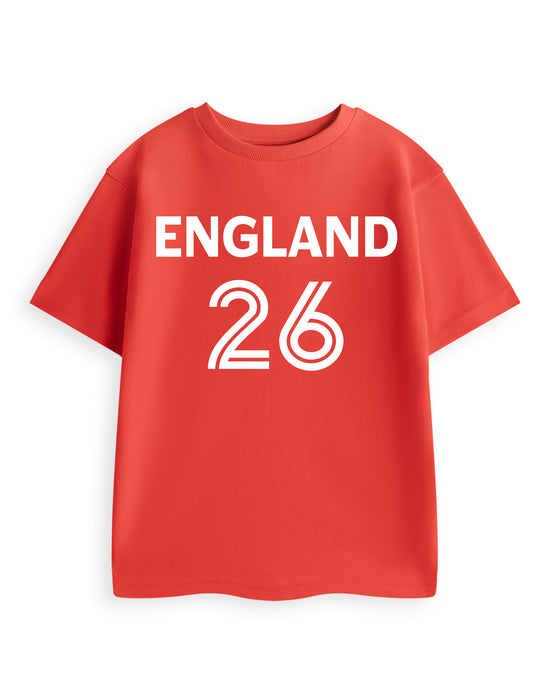 Show Me The Merch England Unisex Kids Red Short Sleeved T-Shirt