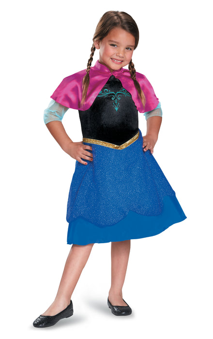 Disney Frozen Anna Girls Multicoloured 2 Piece Costume