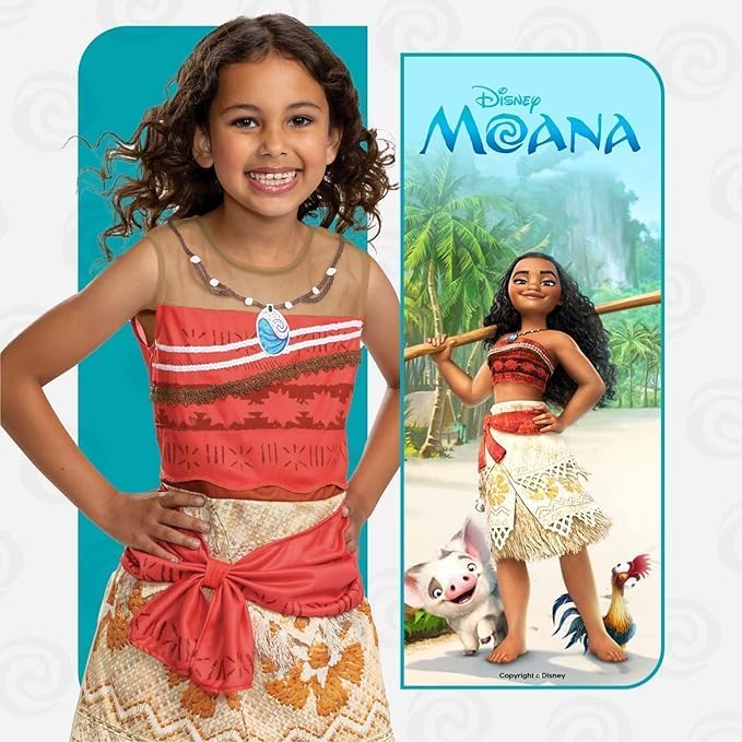 Disney Moana Moana Girls Brown 2 Piece Costume