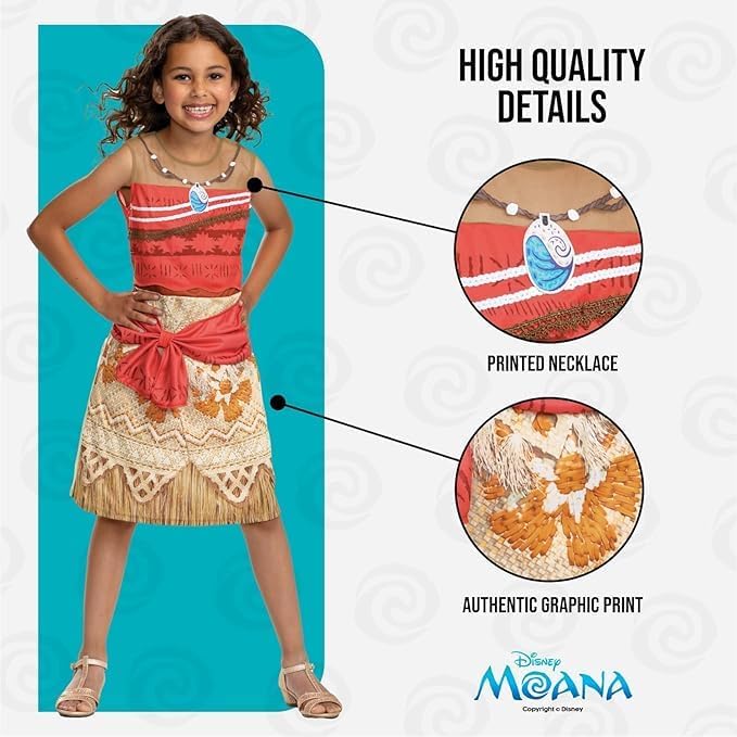 Disney Moana Moana Girls Brown 2 Piece Costume