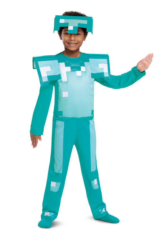 Minecraft Diamond Armor Boys Blue 2 Piece Costume