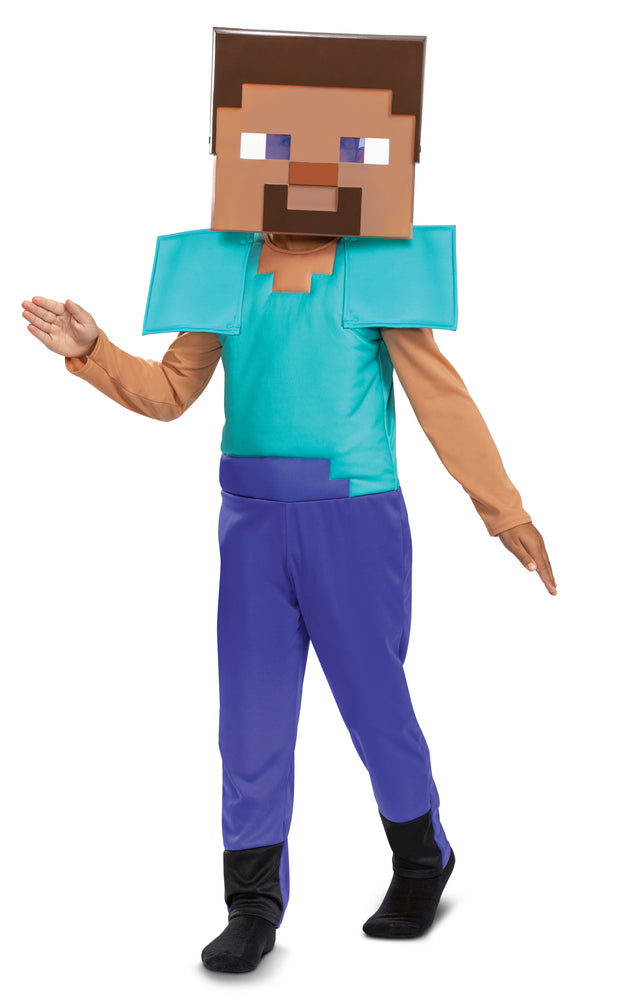 Minecraft Steve Boys Green 2 Piece Costume