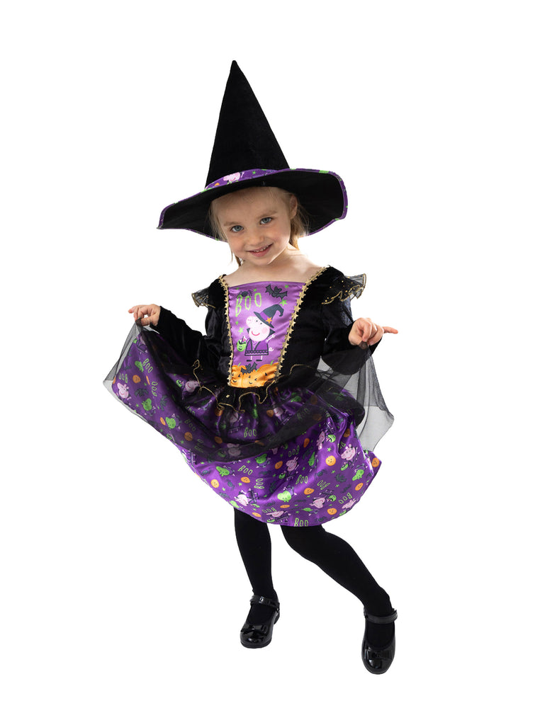 Peppa Pig Witch Girls Black 2 Piece Costume