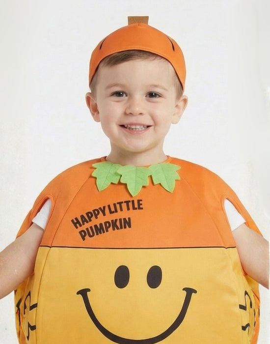 Mr. Men Happy Pumpkin Unisex Kids Orange 2 Piece Costume