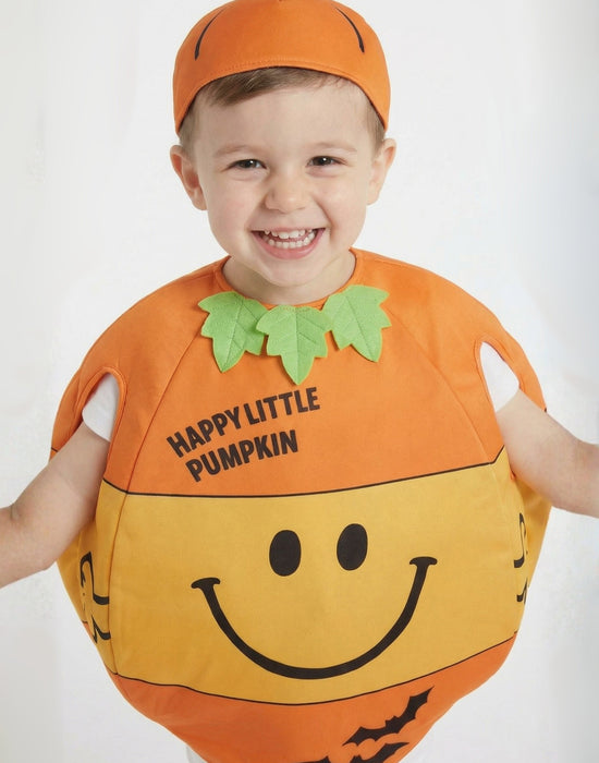 Mr. Men Happy Pumpkin Unisex Kids Orange 2 Piece Costume