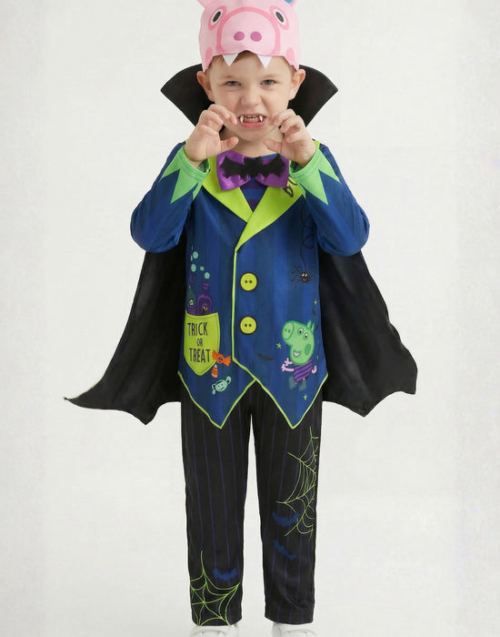 Peppa Pig Frankenstein George Boys Black 3 Piece Costume