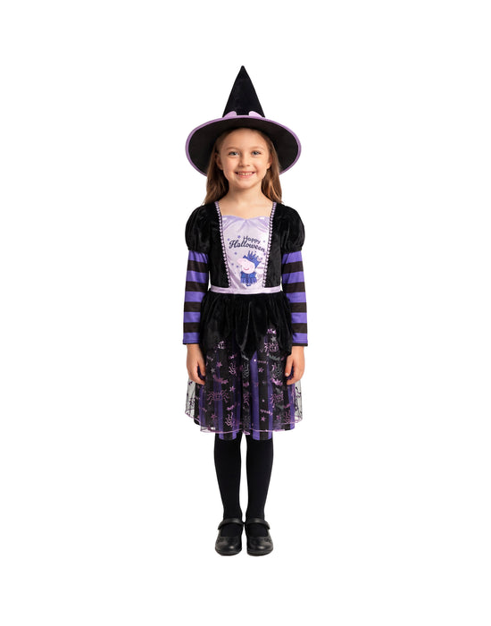 Peppa Pig Witch Girls Purple 2 Piece Costume