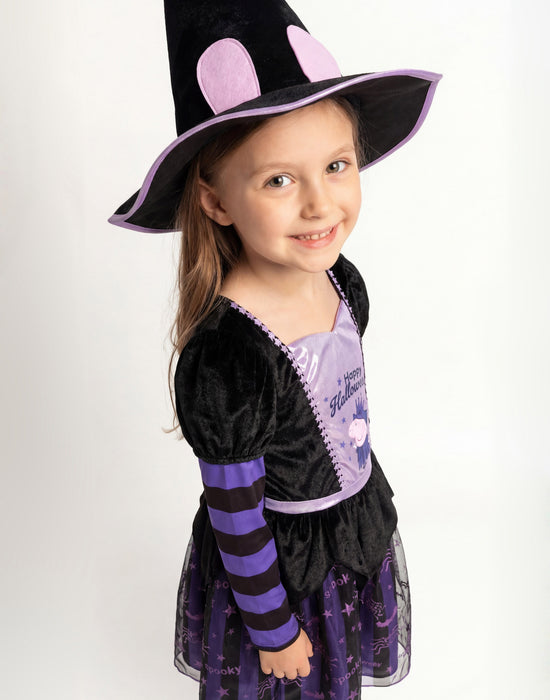Peppa Pig Witch Girls Purple 2 Piece Costume