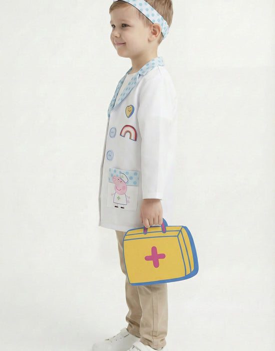Peppa Pig Doctor Unisex Kids White 3 Piece Costume
