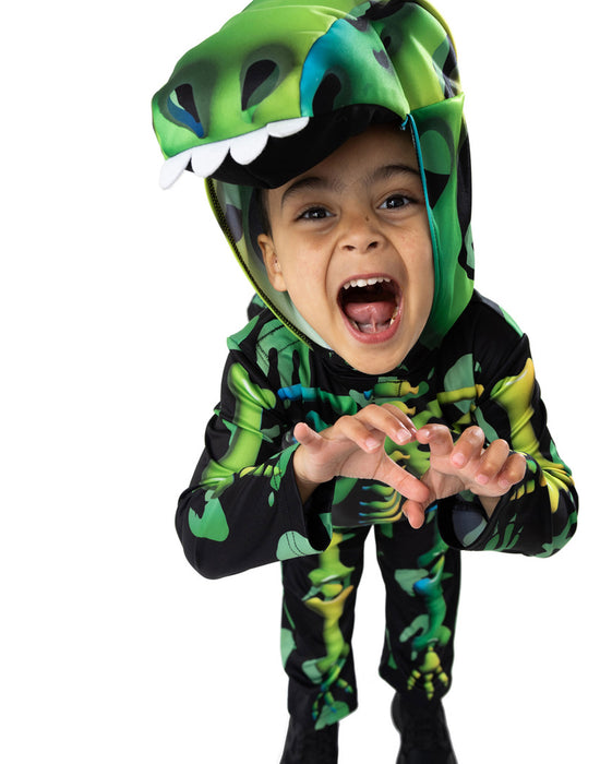 Blues Group Skeleton Dinosaur Boys Green 3 Piece Costume