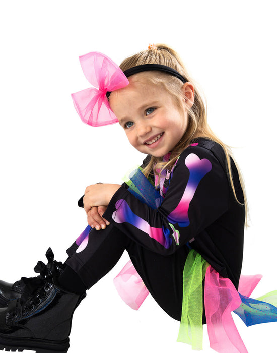 Blues Group Skeleton Girls Pink 3 Piece Costume