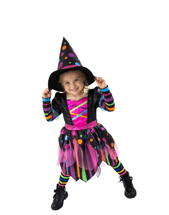 Blues Group Witch Girls Multicoloured 3 Piece Costume